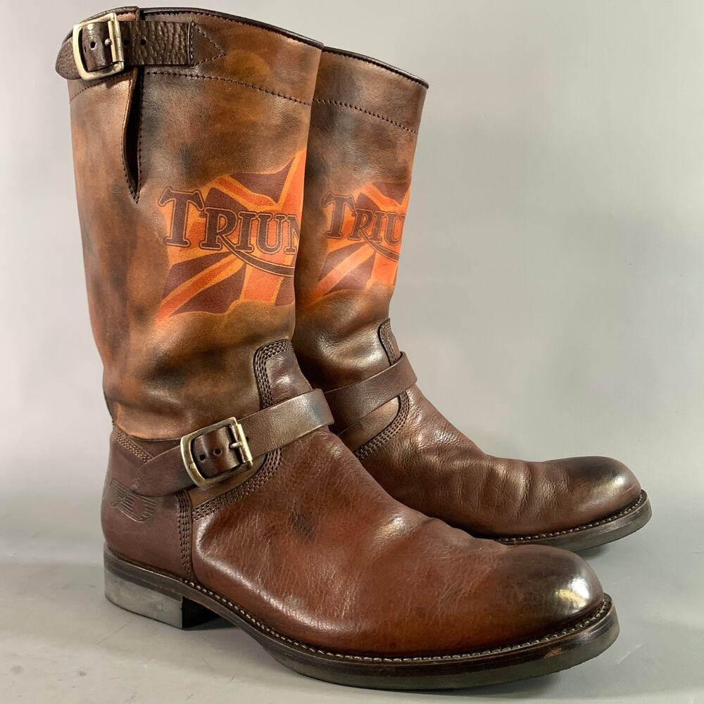 PAUL SMITH Size 8 Brown Antique Leather Pull On Boots